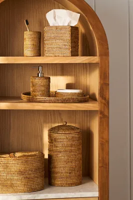 Handwoven Rattan Round Tray - Beige product