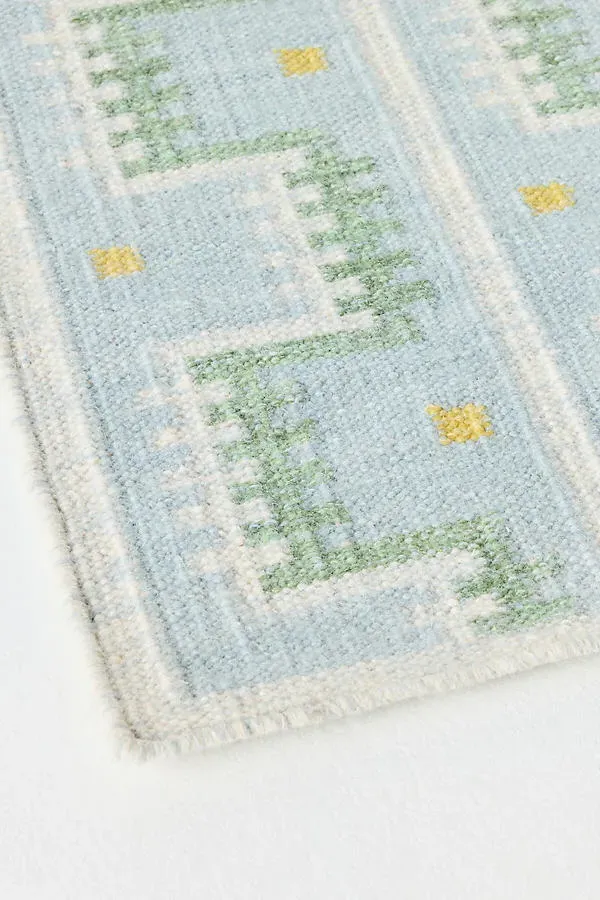 Handwoven Scandi Geometric Rug - Blue, Wool by Anthropologie, image 2
