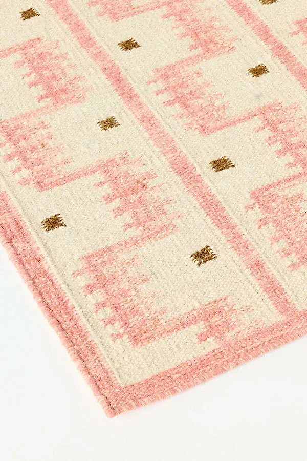 Handwoven Scandi Geometric Rug - Pink, Wool product
