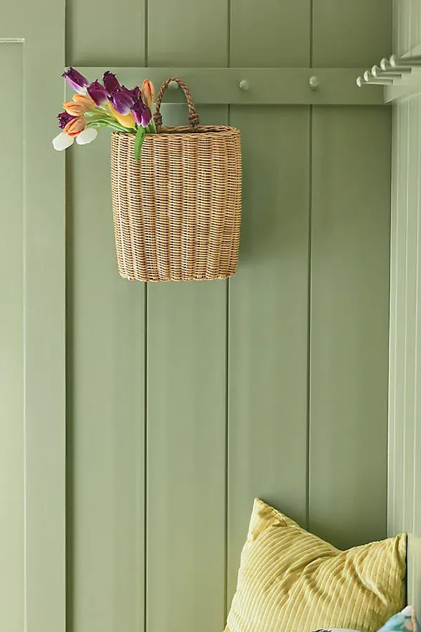 Hanging Wicker Wall Basket - Beige product