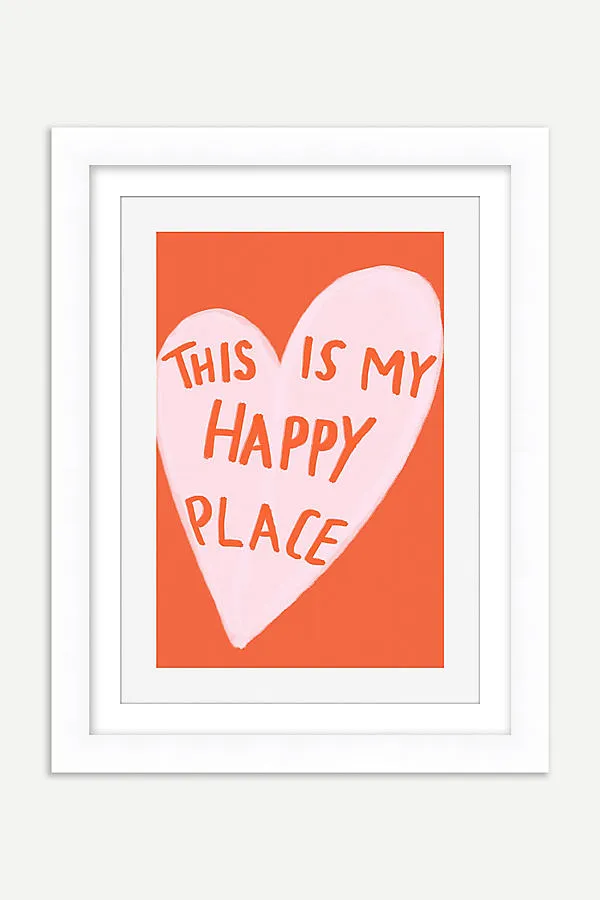 Happy Place Wall Art - Orange, Matte Paper product