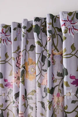 Hattie Floral Printed Curtain - Blue, Cotton product