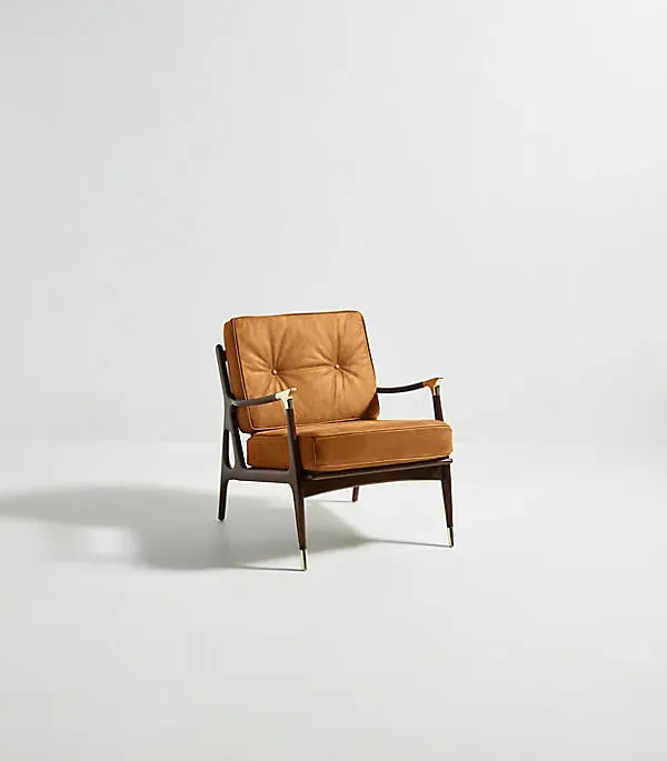 Haverhill Leather Chair - Leather, Wood product