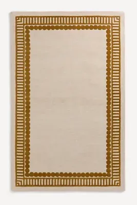 Hayden Geometric Border Tufted Rug - Yellow, Wool by Anthropologie, image 2