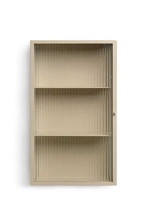 Haze Wall Cabinet - Beige, Powder-Coated Steel by Anthropologie