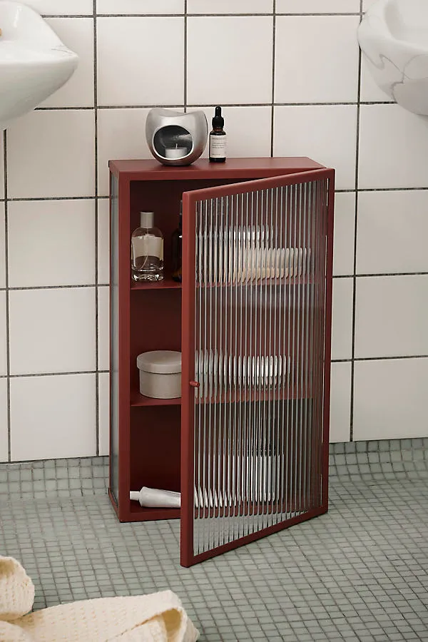 Haze Wall Cabinet - Red, Powder-Coated Steel by Anthropologie