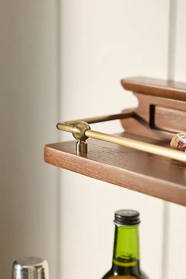 Heather 24" Single-Ledge Shelf with Rail - Brown, Ash Wood product