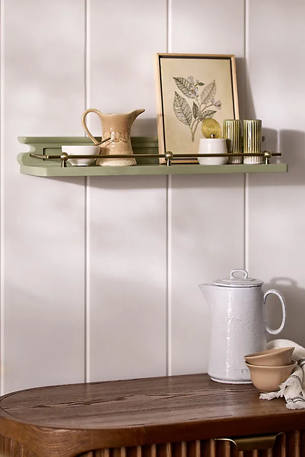 Heather 24" Single-Ledge Wall Shelf with Rail - Ash Wood product