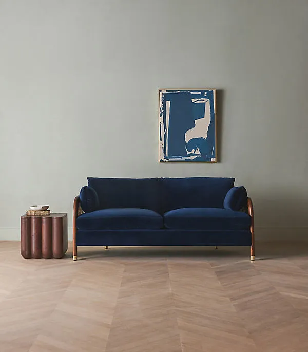 Heatherfield 2-Seater Sofa - Caning, Brass by Anthropologie