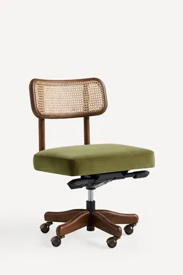 Heatherfield Desk Chair - Ivory, Polyester/Cotton by Anthropologie, alternate view