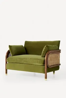 Heatherfield Velvet Chair - Green alternate view