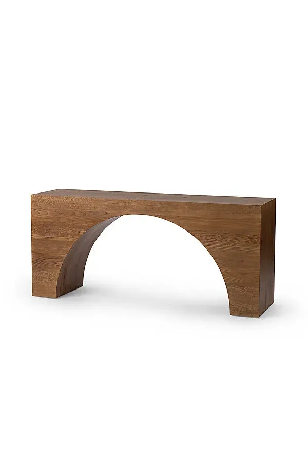 Helen Console Table - Brown, Oak Veneer by Anthropologie