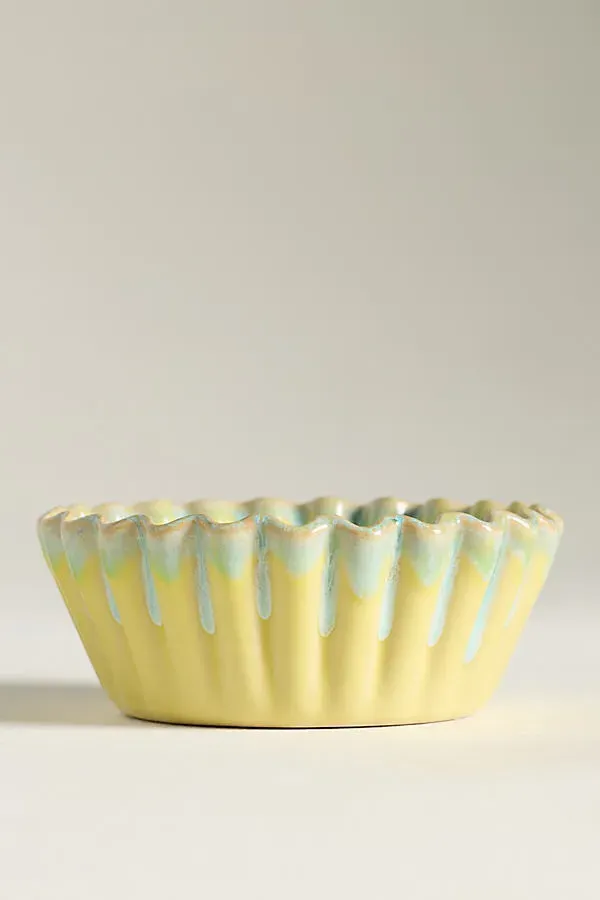 Helena Portuguese Reactive Glaze Ramekin - Green, Stoneware by Anthropologie