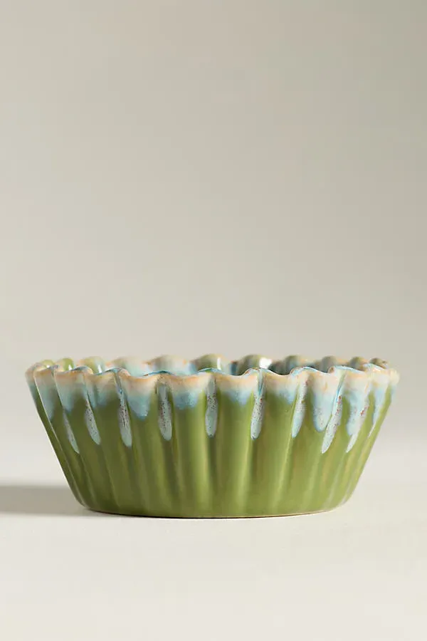 Helena Portuguese Reactive Glaze Ramekin - Green, Stoneware by Anthropologie