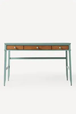 Hewitt Wood Desk with Storage - Blue, Ash Wood product