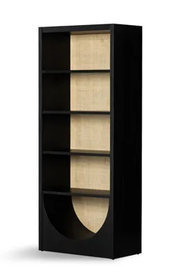 Higgs Bottom Arch Cane Paneling Bookcase - Black product