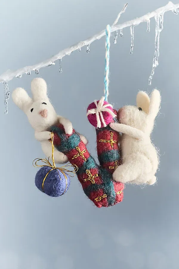 Holiday Helpers Felt Monogram Ornament - Wool by Anthropologie