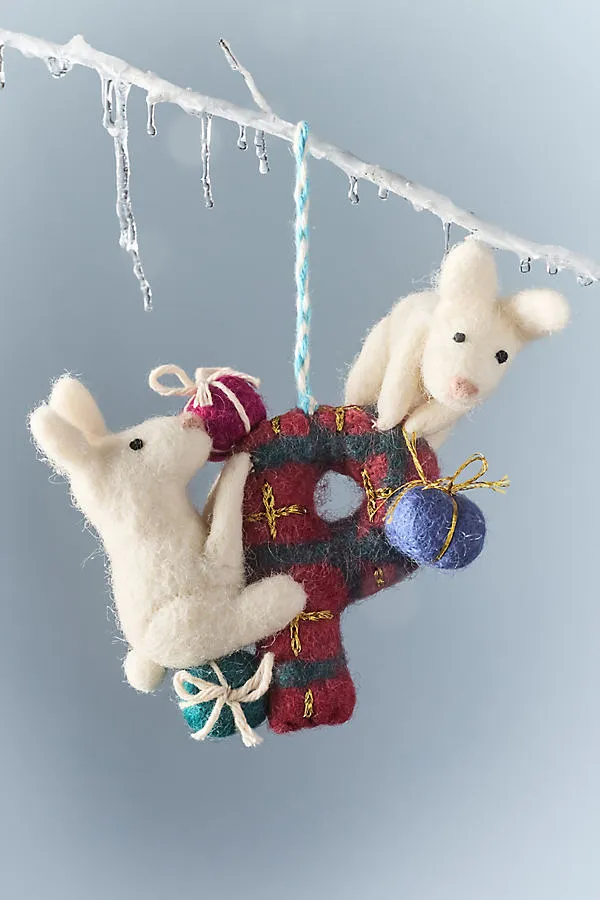 Holiday Helpers Felt Monogram Ornament - Wool by Anthropologie