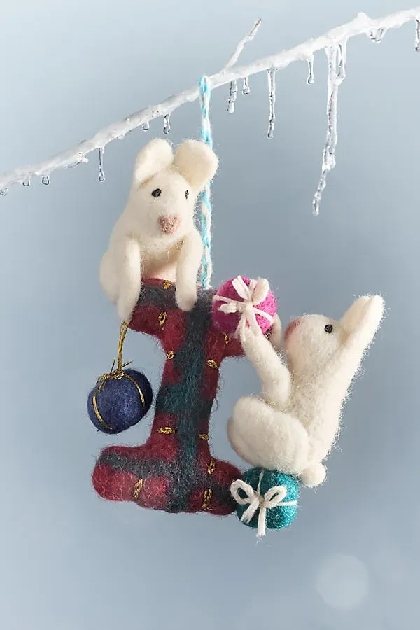 Holiday Helpers Felt Monogram Ornament - Wool by Anthropologie