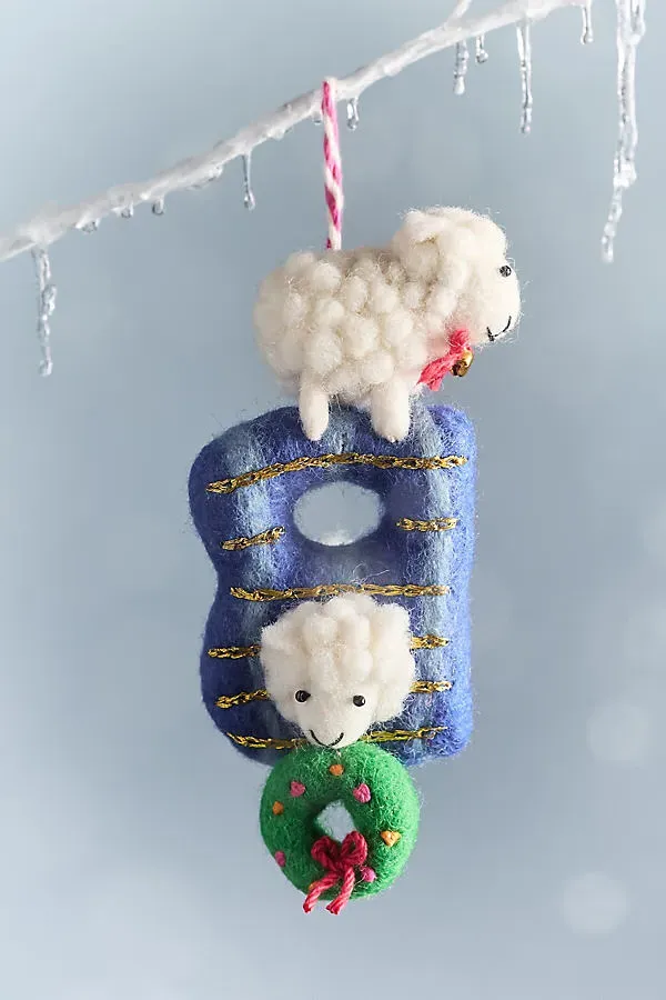 Holiday Helpers Felt Monogram Ornament - Wool by Anthropologie