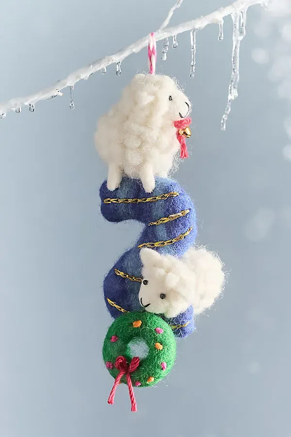 Holiday Helpers Felt Monogram Ornament - Wool by Anthropologie