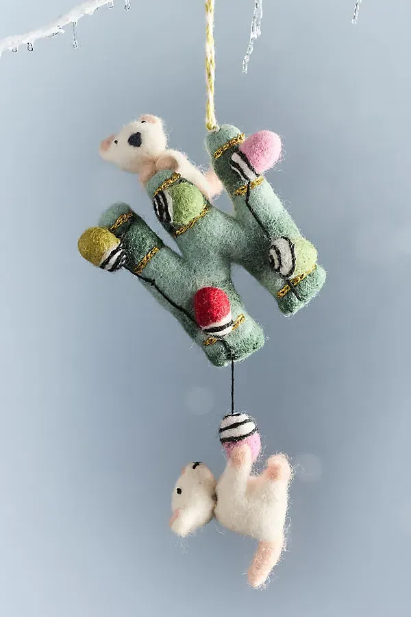 Holiday Helpers Felt Monogram Ornament - Wool by Anthropologie