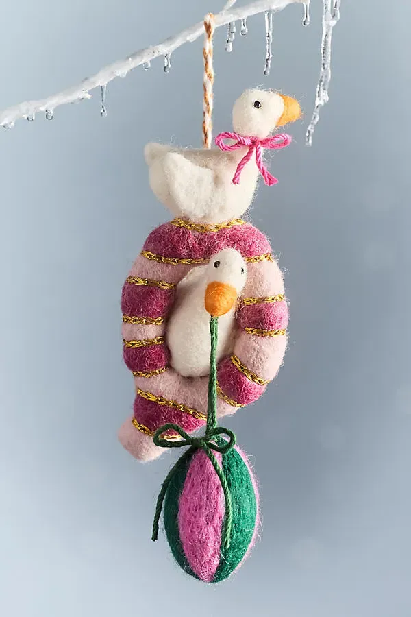 Holiday Helpers Felt Monogram Ornament - Wool by Anthropologie
