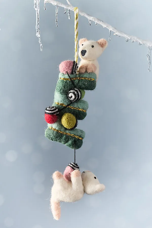 Holiday Helpers Felt Monogram Ornament - Wool by Anthropologie