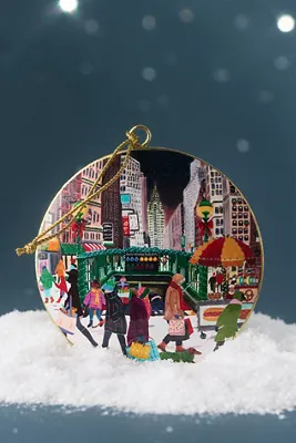 Holiday in the City Metal Ornament - Blue by Anthropologie, image 2