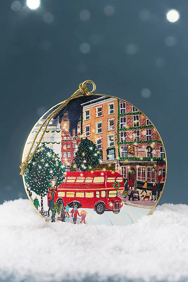 Holiday in the City Metal Ornament - Red by Anthropologie