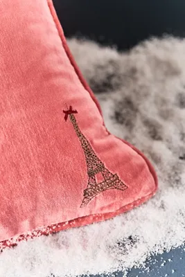 Holiday In The City Printed Cotton Pillow - Blue by Anthropologie, image 2