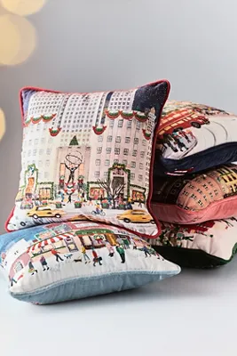 Holiday In The City Printed Cushion - Cotton alternate view