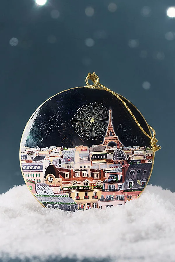 Holiday in the City Round Ornament - Iron by Anthropologie