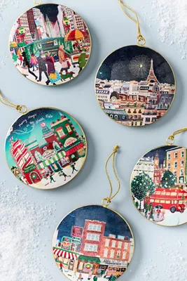Holiday in the City Round Ornament - Purple, Iron by Anthropologie, image 2