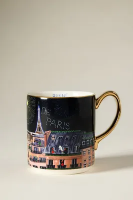 Holiday in the City Stoneware Mug - Blue by Anthropologie, image 2