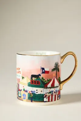 Holiday in the City Stoneware Mug - Pink by Anthropologie, image 2