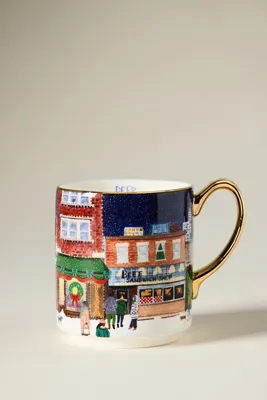 Holiday in the City Stoneware Mug - Red by Anthropologie, image 2