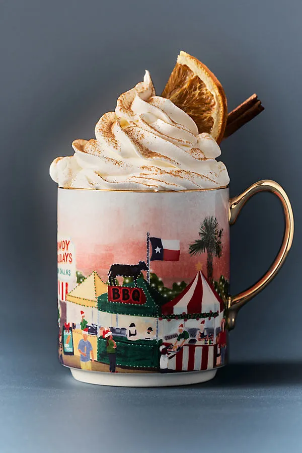 Holiday in the City Stoneware Mug by Anthropologie