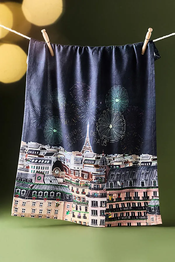 Holiday in the City Tea Towel - Cotton by Anthropologie