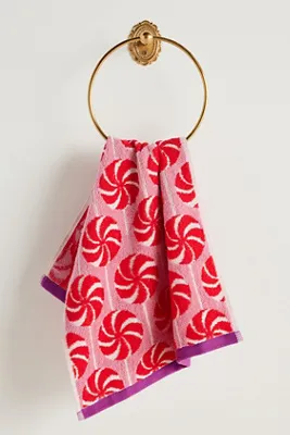 Holiday Printed Hand Towel - Red, Cotton by Anthropologie, image 2