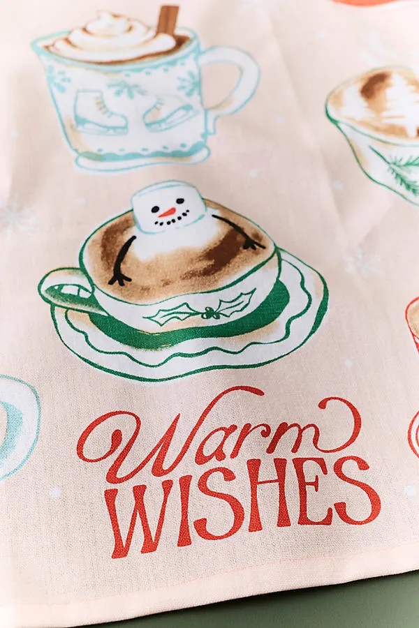 Holiday Warm Wishes Dish Towel - Cotton by Anthropologie, alternate view
