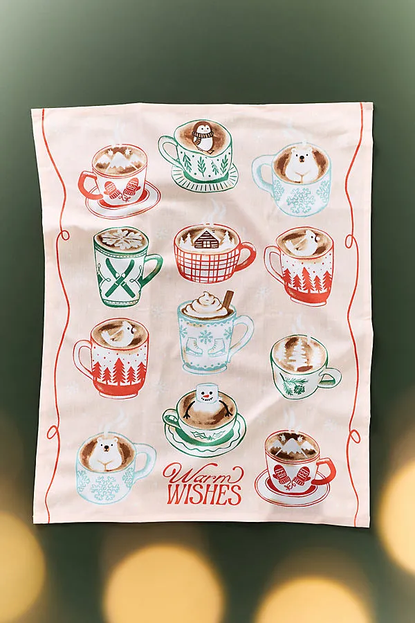 Holiday Warm Wishes Dish Towel - Cotton by Anthropologie