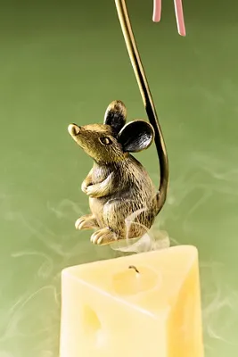 Holly Mouse Shaped Wax Candle & Snuffer Gift Set - Yellow by Anthropologie, alternate view