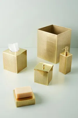 Honeycomb Bath Canister - Brown, Stainless Steel product