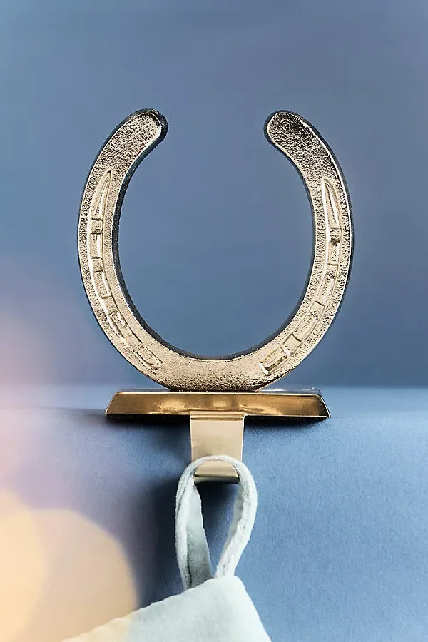 Horseshoe Stocking Holder - Gold, Aluminum by Anthropologie