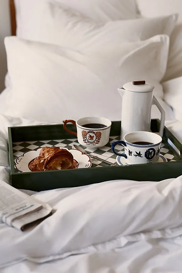 Hotel Lacquer Checkered Tray - Green product