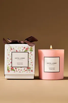 Hotel Lobby Nantucket Strawberry Fields Glass Candle - Pink product
