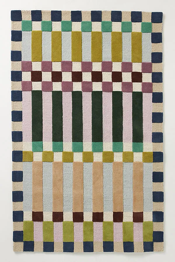 Hoxton Hand Tufted Checkered Rug - Wool product