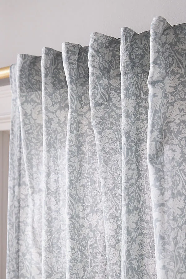 Hyacinth Floral Curtain - Blue, Cotton/Linen/Rayon product