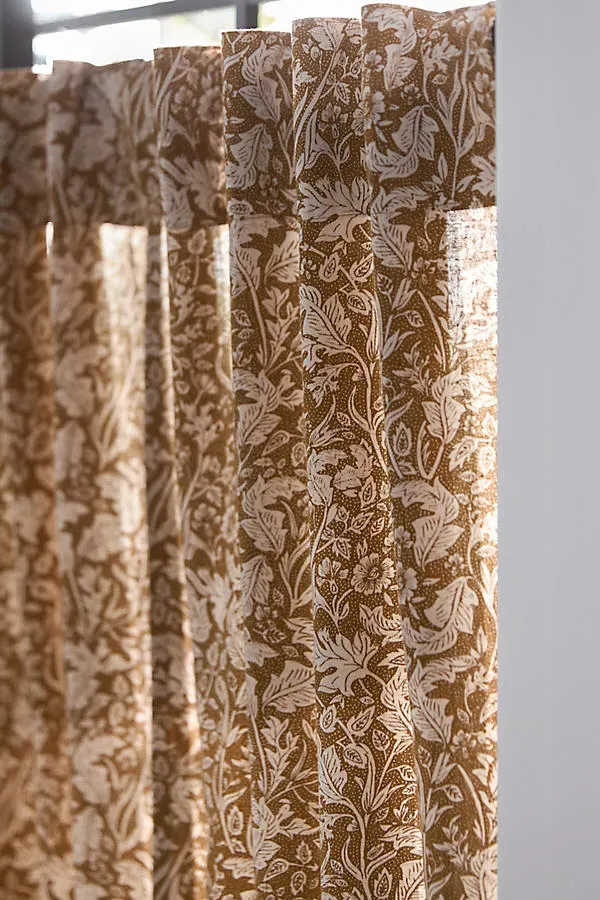 Hyacinth Printed Café Curtains Set of 2 - Yellow, Cotton product